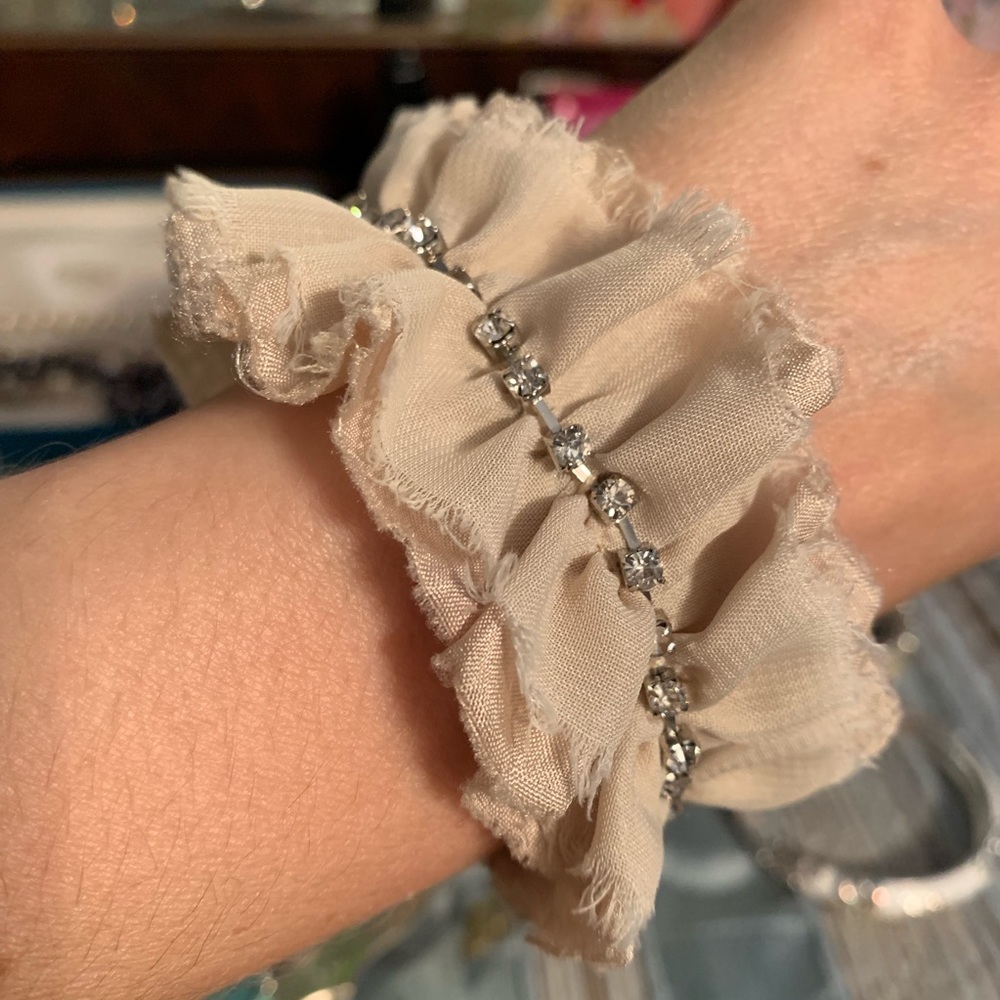 Faux diamond fabric cuff
